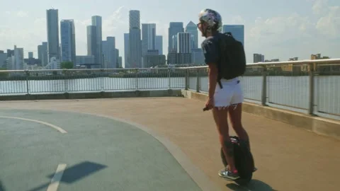 Electric Unicycle Stock Footage 195083073