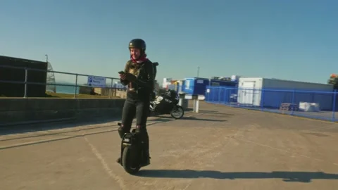 Electric Unicycle Stock Footage 195436615