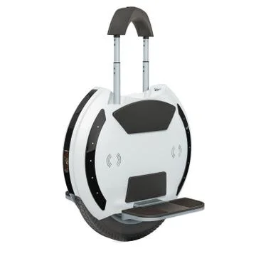 Electric Unicycle With Handle, 3D rendering Illustration
