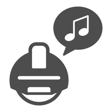 Electric unicycle play music solid icon, electric transport concept, musical イラスト素材