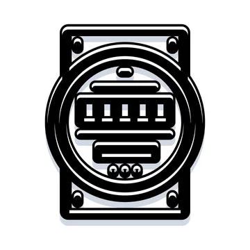 Electric utility meter calculating energy consumption icon Stock Illustration