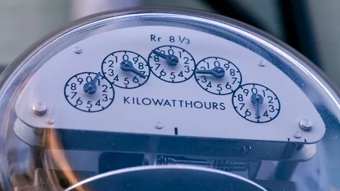 ELECTRIC Utility METER DETAIL Stock Footage
