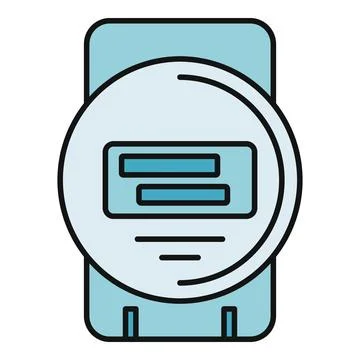 Electric utility meter measuring energy consumption icon Stock Illustration