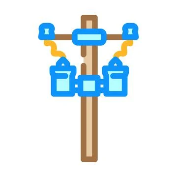 Electric utility pole electrical engineer color icon vector illustration Stockillustratie