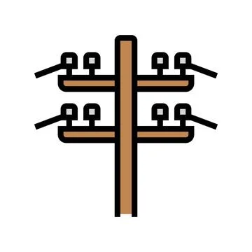 Electric utility pole electrical engineer color icon vector illustration Illustrazione stock