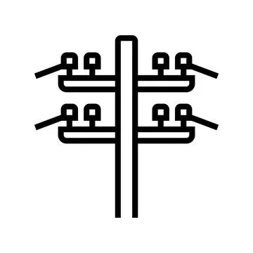 Electric utility pole electrical engineer line icon vector illustration Stockillustratie