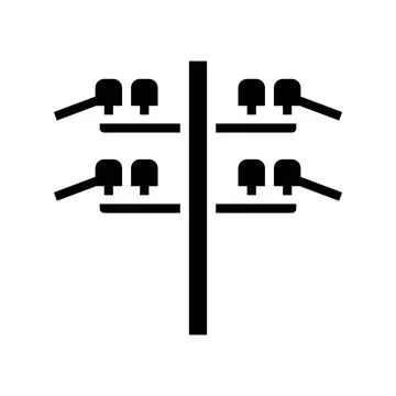 Electric utility pole electrical engineer glyph icon vector illustration Stock Illustration