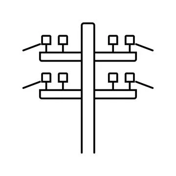 Electric utility pole electrical engineer line icon vector illustration Stock Illustration