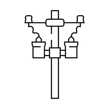 Electric utility pole electrical engineer line icon vector illustration Stock Illustration