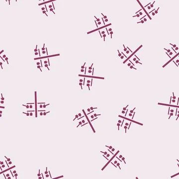 Electric utility pole electrical engineer glyph seamless pattern Stock Illustration