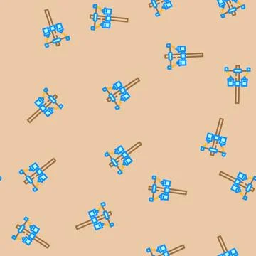 Electric utility pole electrical engineer vector seamless pattern Stock Illustration