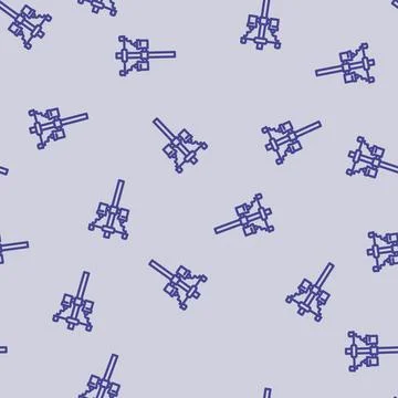 Electric utility pole electrical engineer line vector seamless pattern Stockillustratie