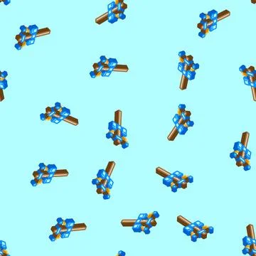 Electric utility pole electrical engineer isometric icon seamless pattern Stock Illustration