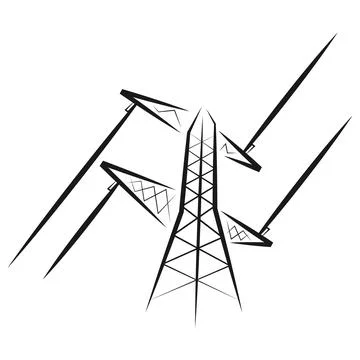 Electric utility pole structure design 스톡 일러스트