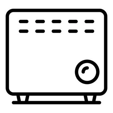 Electric valve convector icon outline vector. Heating radiator Illustrazione stock