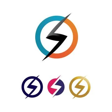 Electric Vector lightning icon logo and symbols Stock Illustration