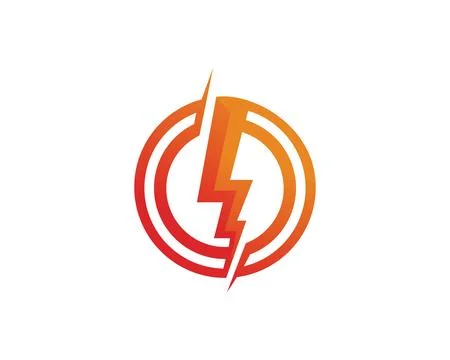 Electric Vector lightning icon logo and symbols Stock Illustration