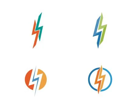 Electric Vector lightning icon logo and symbols Stock Illustration