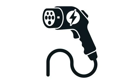 Electric vehicle charging cable with plug for sustainable transportation Иллюстрация