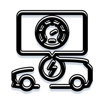 Electric vehicle charging data processing station Illustrazione stock
