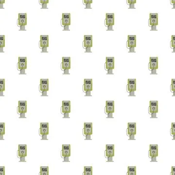 Electric vehicle charging station pattern with eco concept Stockillustratie