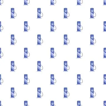 Electric vehicle charging station pattern on white background Illustrazione stock