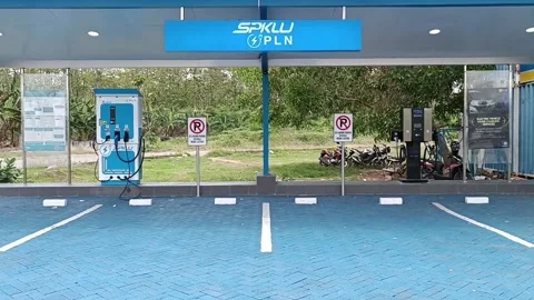 Electric Vehicle Charging Station Vid 02 No Sound Stock Footage 238837553