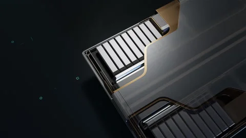 Electric vehicle chassis with high capacity battery pack. Stock Footage 328834963