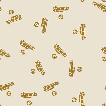 Electric vehicle glyph seamless pattern Stock Illustration