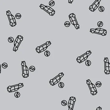Electric vehicle line seamless pattern Illustrazione stock