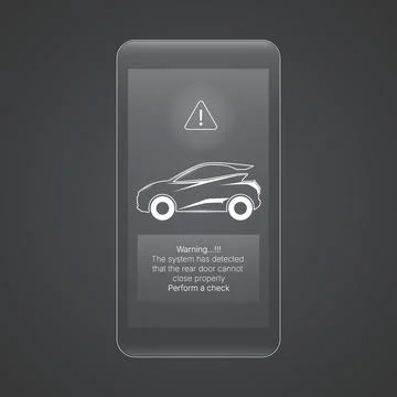 Electric vehicle system error notification user interface design 스톡 일러스트