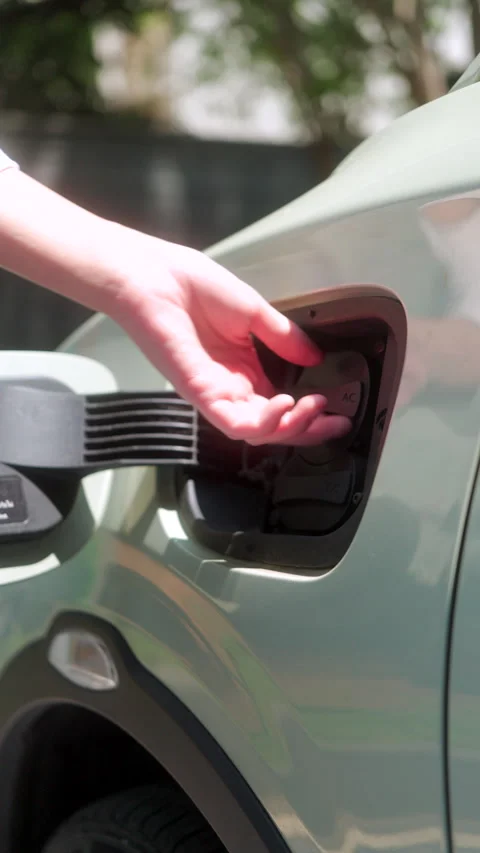 Electric vehicles are being charged to ensure a smooth ride on the next road Stock Footage 346017697
