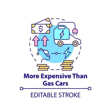 Electric vehicles cost difference concept icon. Illustrazione stock