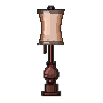 Electric vintage table lamp pixel art vector illustration Stock Illustration