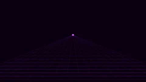 Electric violet 3d grid for perspective tunnel visuals. Professional 스톡 동영상 342624218
