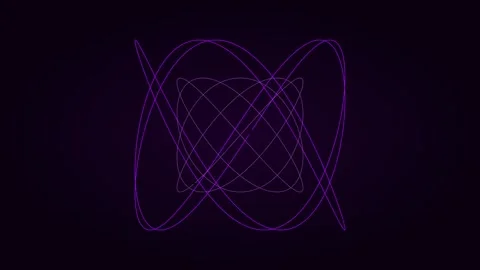 Electric violet lissajous curve for math art visuals. Professional psychedelic Stock Footage 342624360