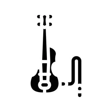 Electric violin glyph icon vector illustration black Stock Illustration
