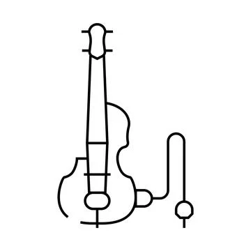 Electric violin line icon vector illustration black Illustrazione stock