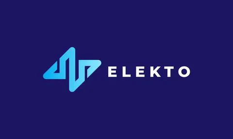 Electric volt logo vector minimalist design blue color bolt energy power symb Stock Illustration