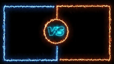 Electric VS Battle Frame Animation with Blue and Orange Lightning Stock Footage 316305725