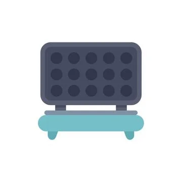 Electric waffle maker preparing delicious round waffles for breakfast Stock Illustration