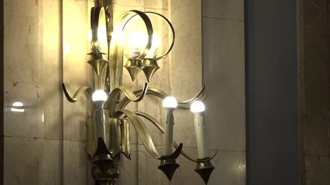 Electric wall candlesticks Video stock 70226825