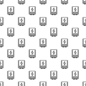 Electric water heater outline pattern demonstrating energy appliance Stock Illustration