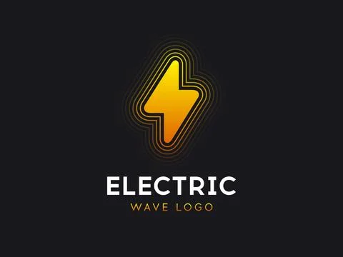 Electric wave vector logo design Stock Illustration