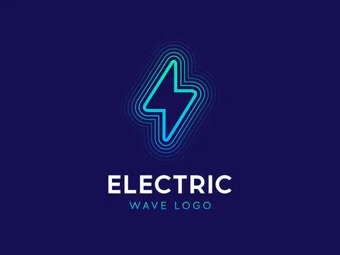 Electric wave vector logo design Stock Illustration