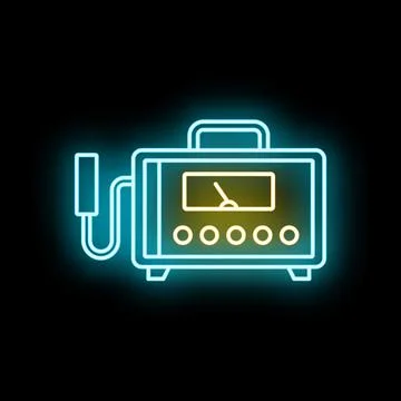Electric welding machine neon glow industrial icon Stock Illustration