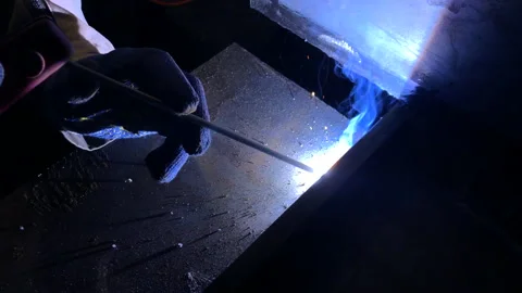 Electric welding of metal structures Stock Footage 160483709