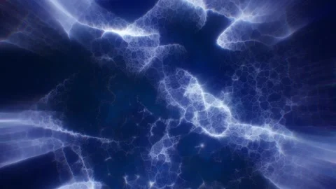 Electric white neural structure bursts across deep blue space Stock Footage 318577029