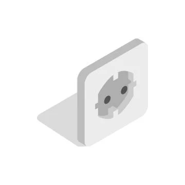Electric white socket icon, isometric 3d style Illustrazione stock