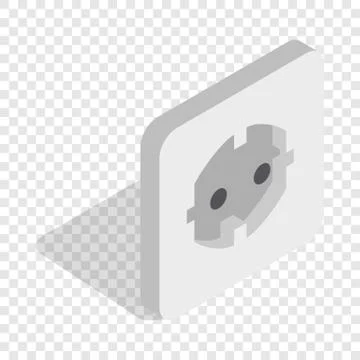 Electric white socket isometric icon Illustrazione stock